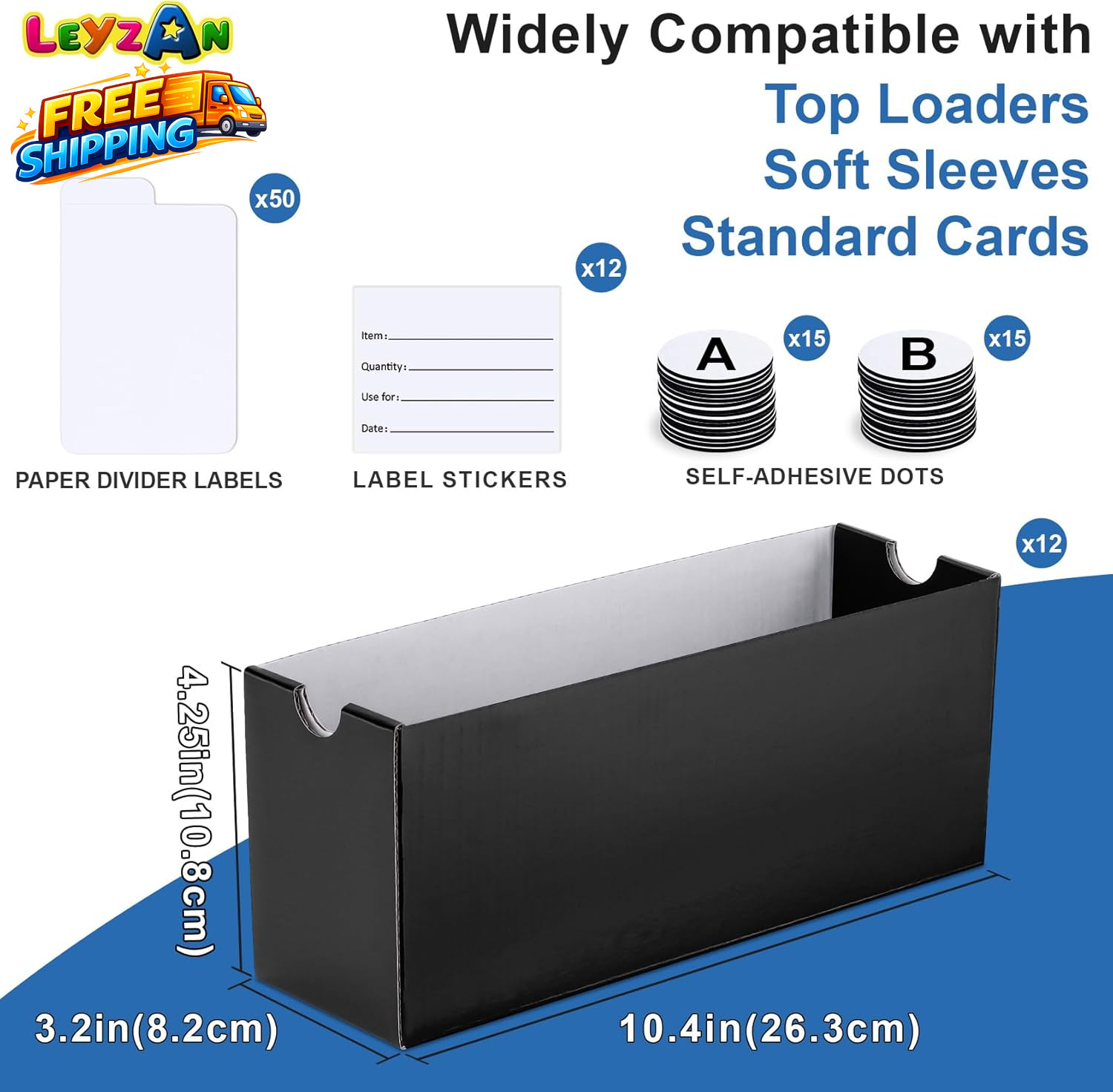 Trading Card Storage Box 12 Drawers Cardboard Organizer with Dividers for Top