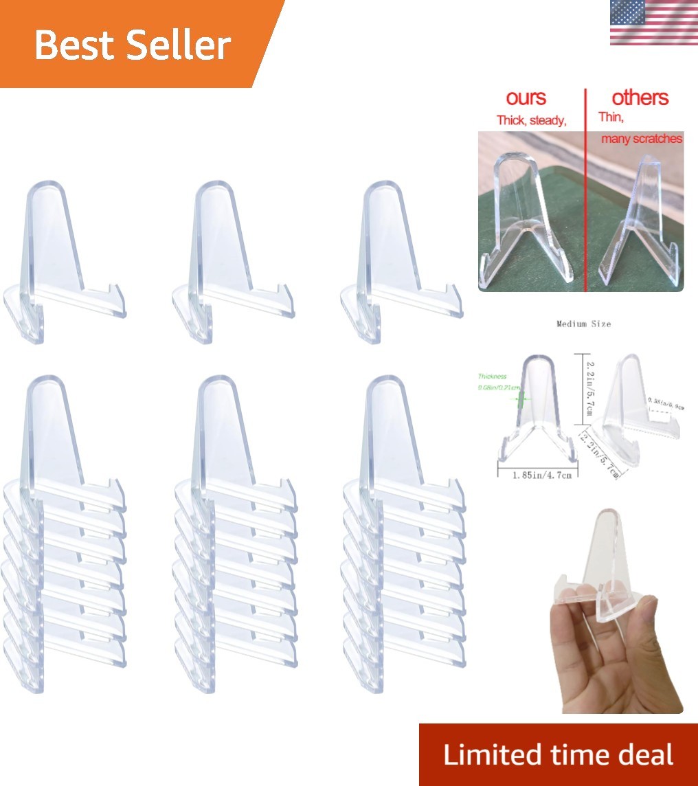 Versatile 24-Piece Acrylic Display Stands – Ideal for Cards and Collectibles