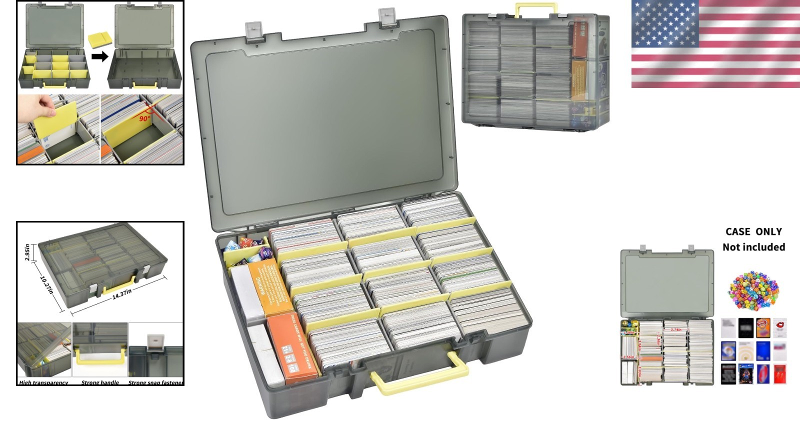 Large Capacity Trading Card Storage Box – Grey`