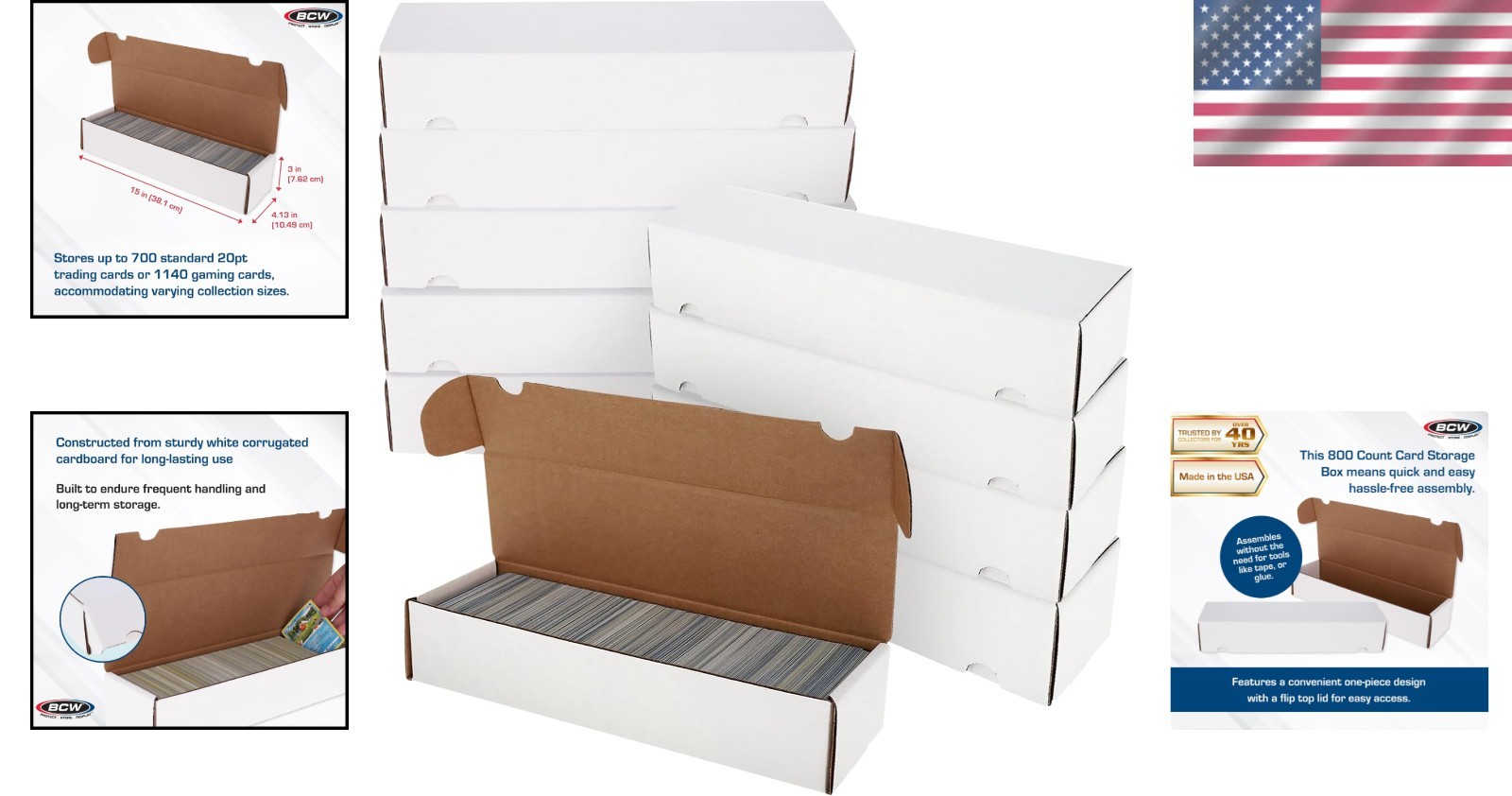 Protective Sports Card Storage Box Set – 800ct, 10 Pack