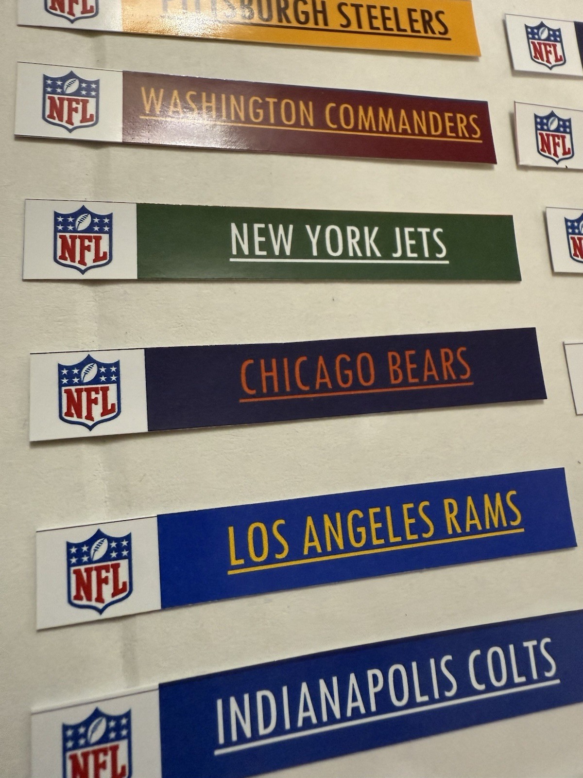 NFL Team Color NFL Logo Sticker Labels for BCW Card Dividers – Labels ONLY