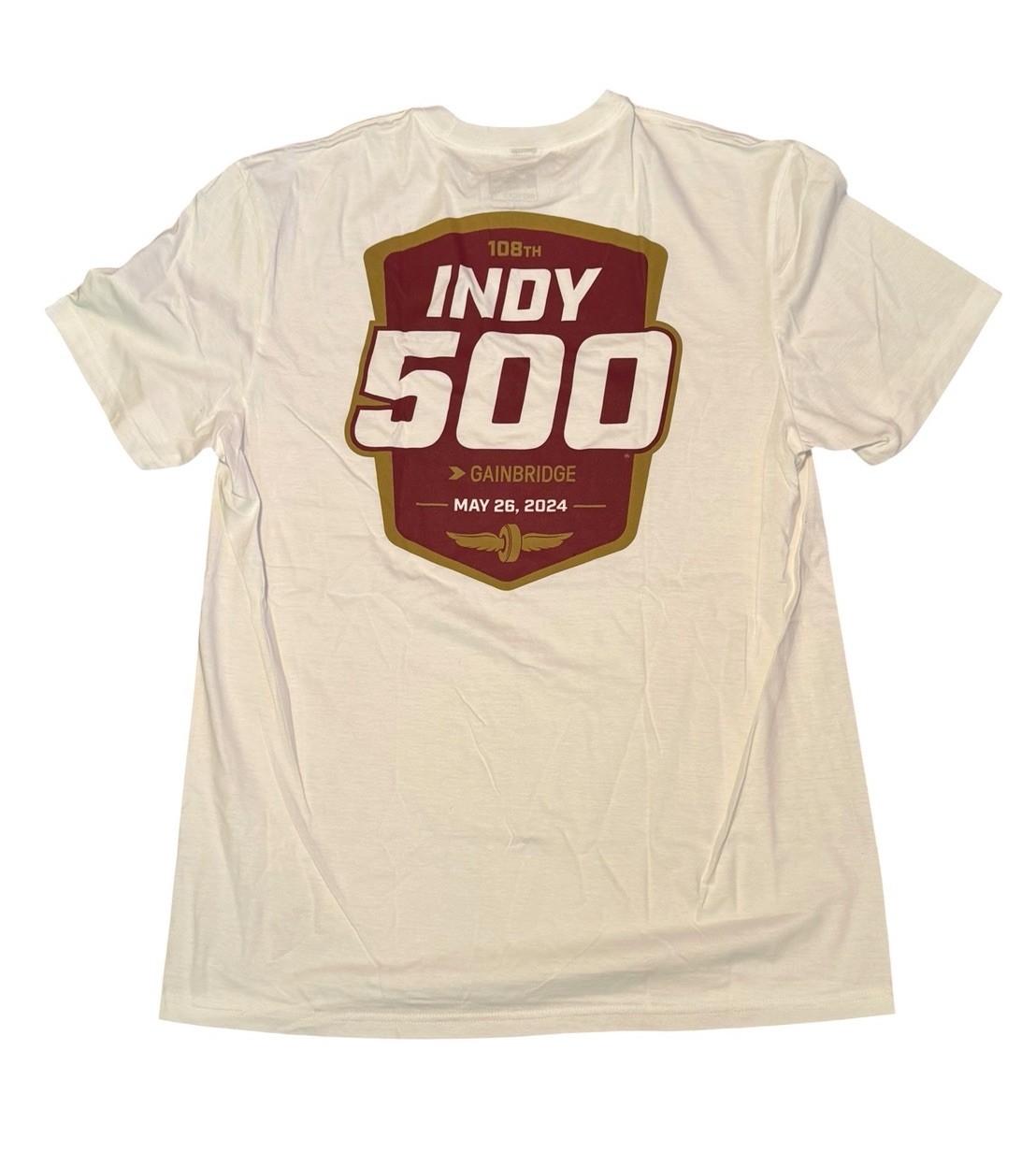 Indycar 108th Indianapolis 500 Gainbrige Men’s T Shirt L White NWT Indy Racing