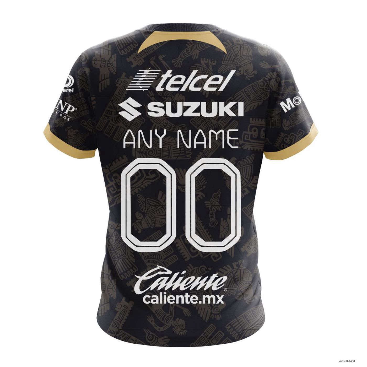 Personalized LIGA MX Pumas UNAM Shirt 3D 2023 – 2024 Away Aztec Design
