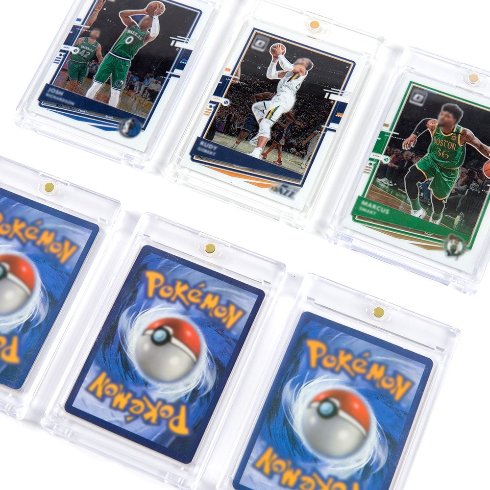 30 Pk 35pt Trading Card Pokemon, MTG, Sports Magnetic Card Holders UV Protection