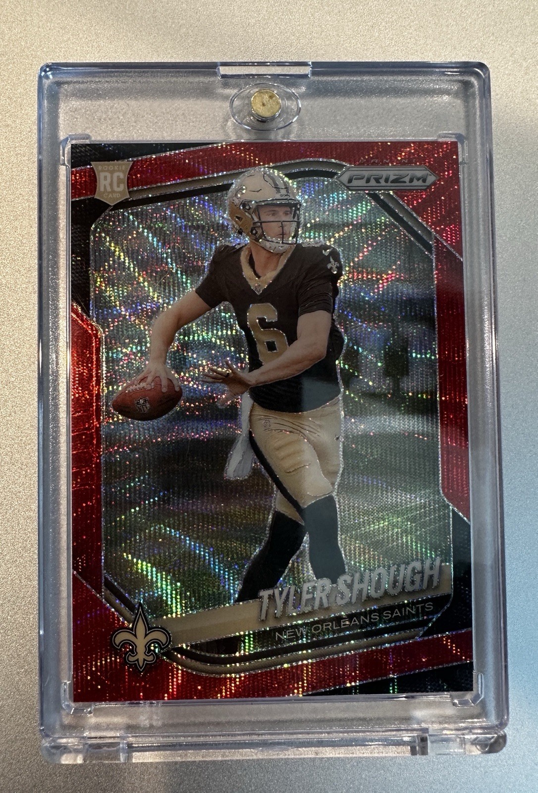 2025 Panini Prizm – Rookies Tyler Shough #327 Red Wave Prizm Autographs /149…