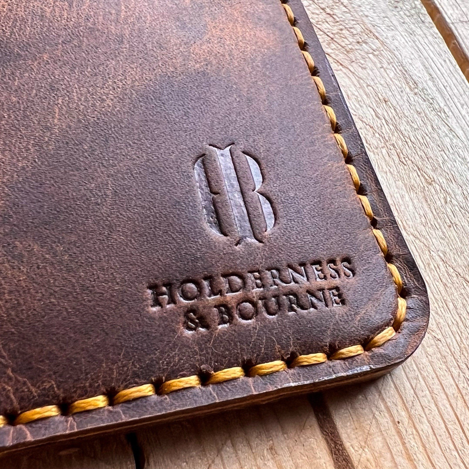 Seminole Golf Club Holderness & Bourne Wallet Genuine Leather Wax Brown Minimal