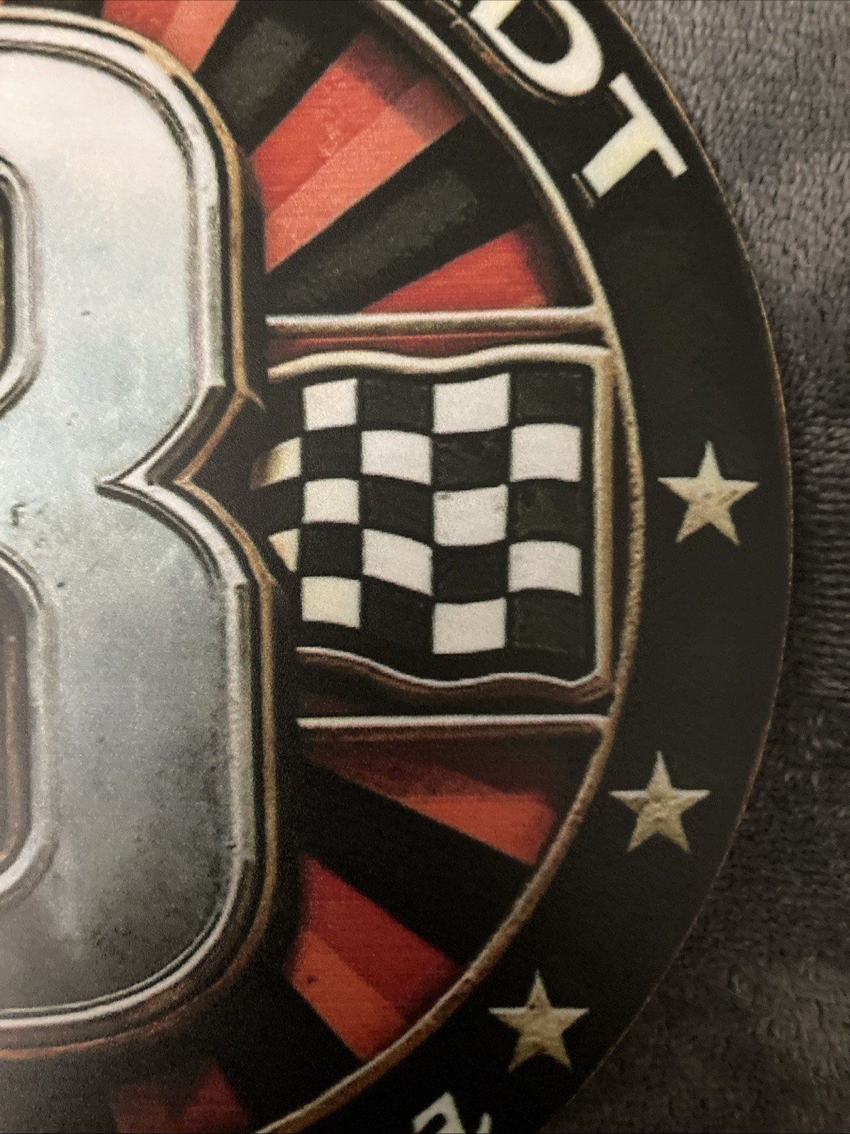 2D Flat Dale Earnhardt 3 Sign; 7.87” Round Metal Wall Decor; Mancave, Garage NEW