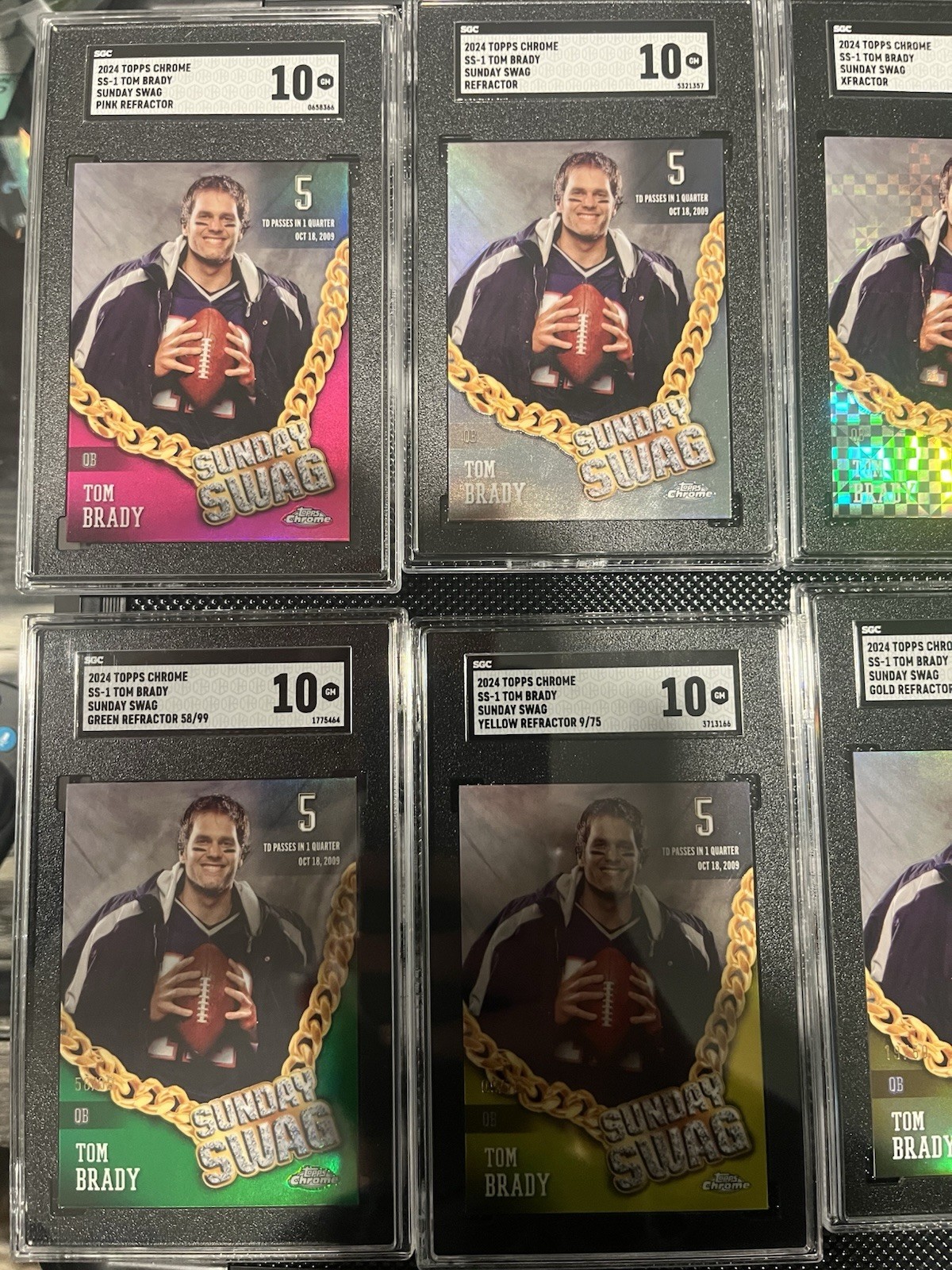 2024 Topps Chrome Tom Brady SS-1 Rainbow Sunday Swag Lot Sgc 10 /5 /25 /50 /75