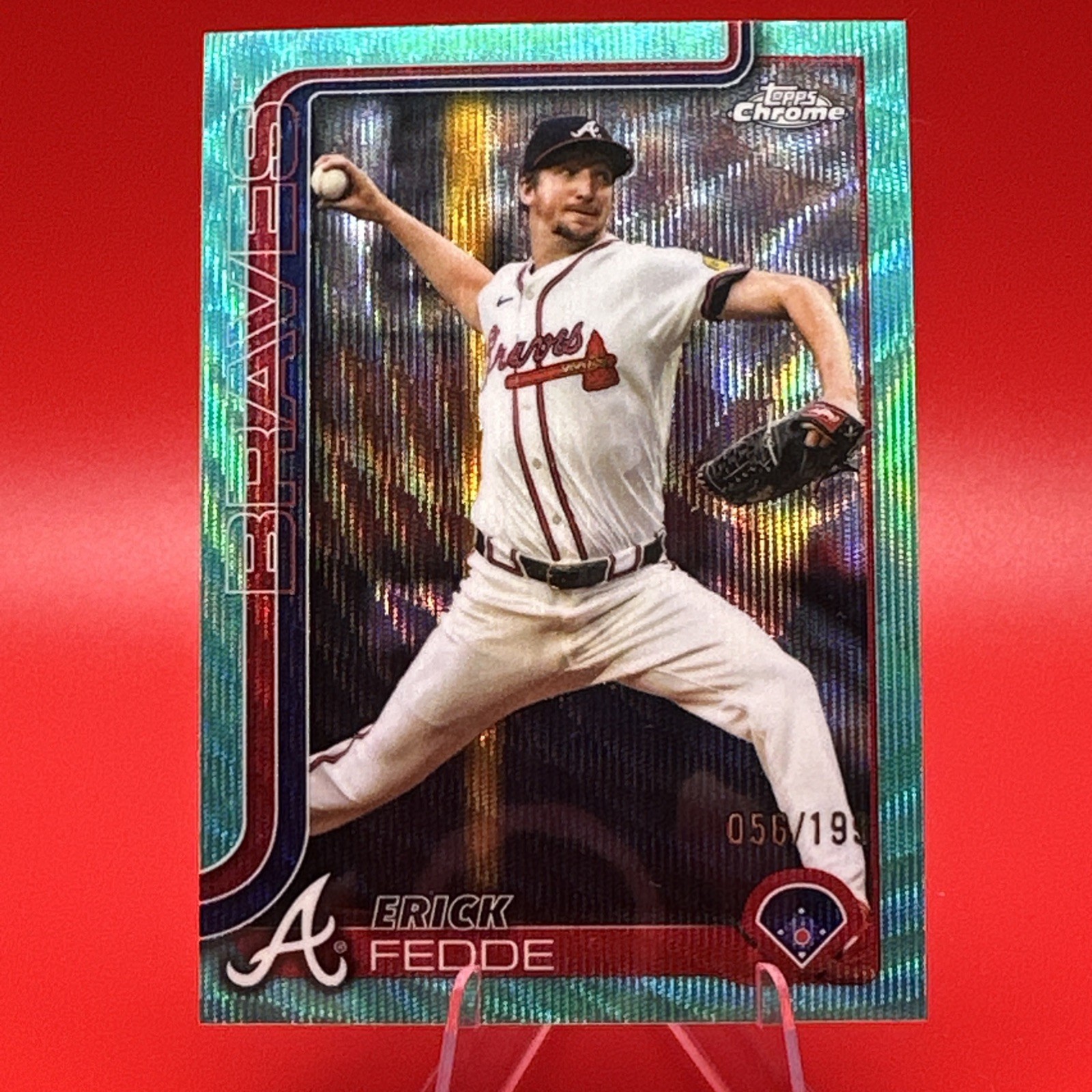2025 Topps Chrome Update Series – Erick Fedde #USC89 Aqua Wave Refractor 056/199