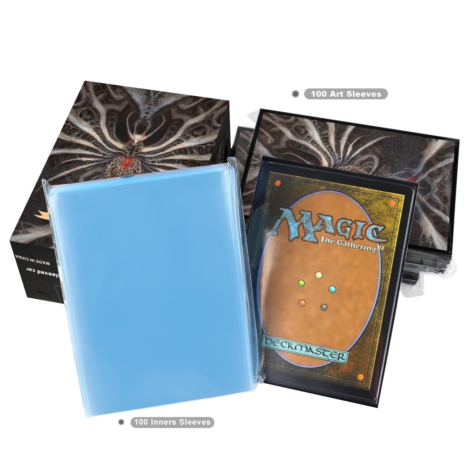 100 PCS MTG Card Sleeves with 100 PCS Perfect Fit Sleeves, Art Matte Card Sle…