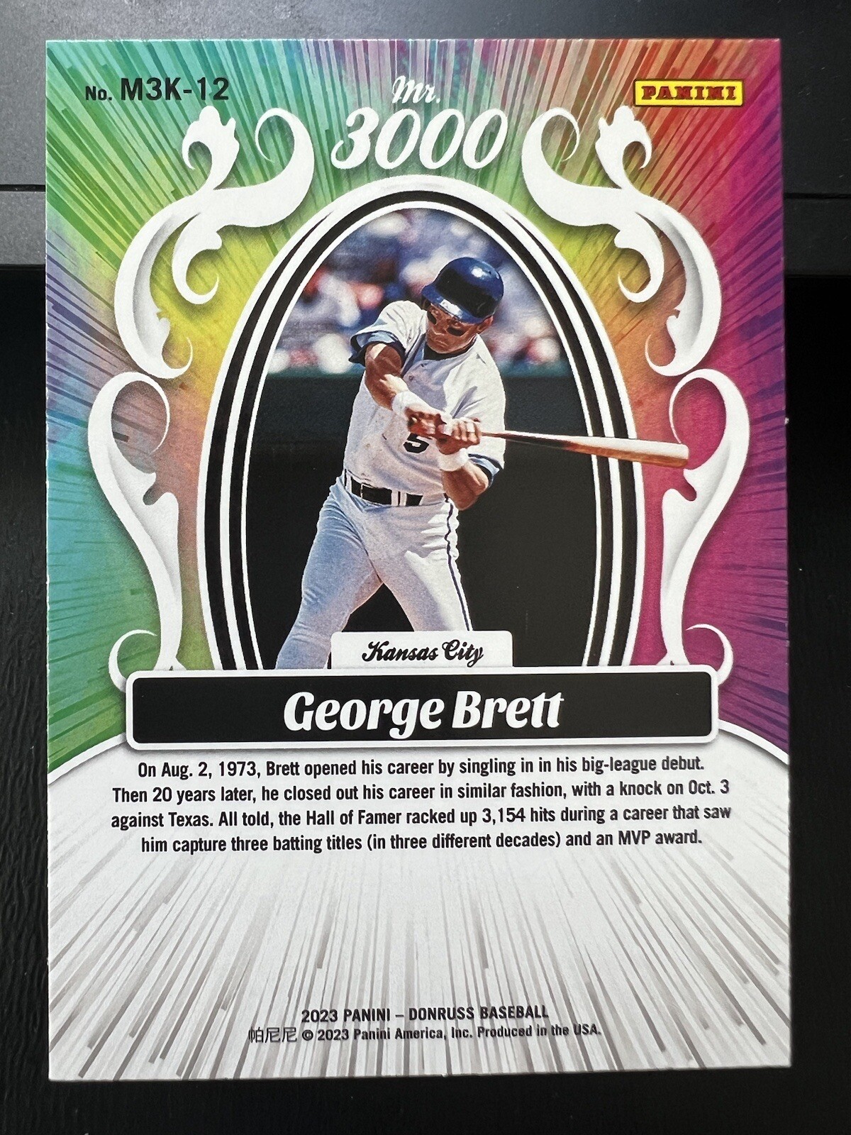 2023 Donruss Rapture Mr 3000 George Brett # M3K-12