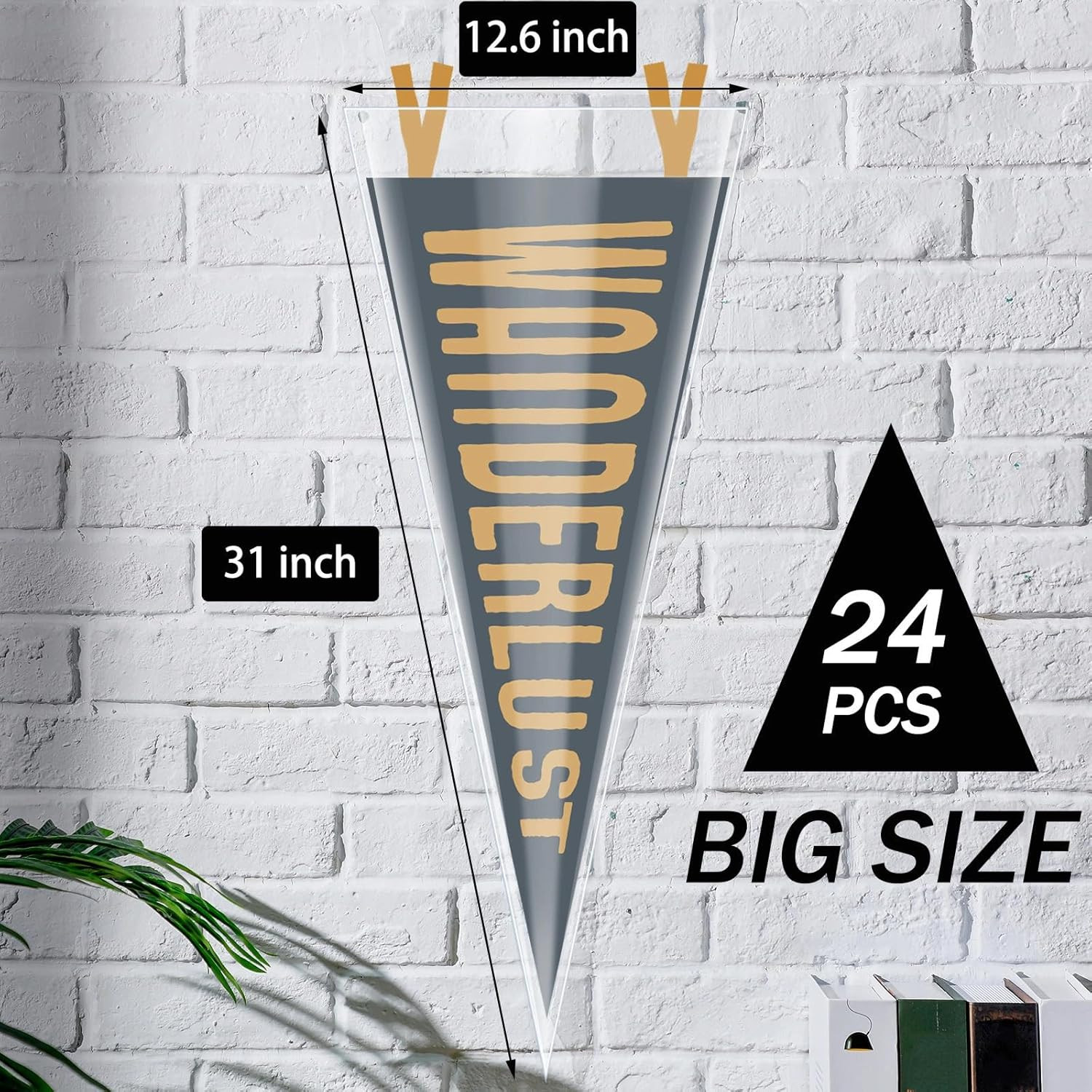 24 Pcs Soft Pennant Protective Sleeves Pennant Frame Holder for Display 12″ X 30