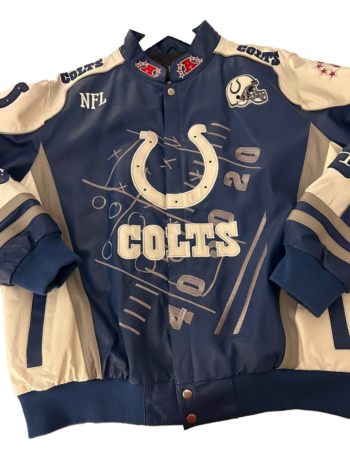 Indianapolis Colts NFL Genuine Leather G-III Leather Jacket XXL Embroidered Logo