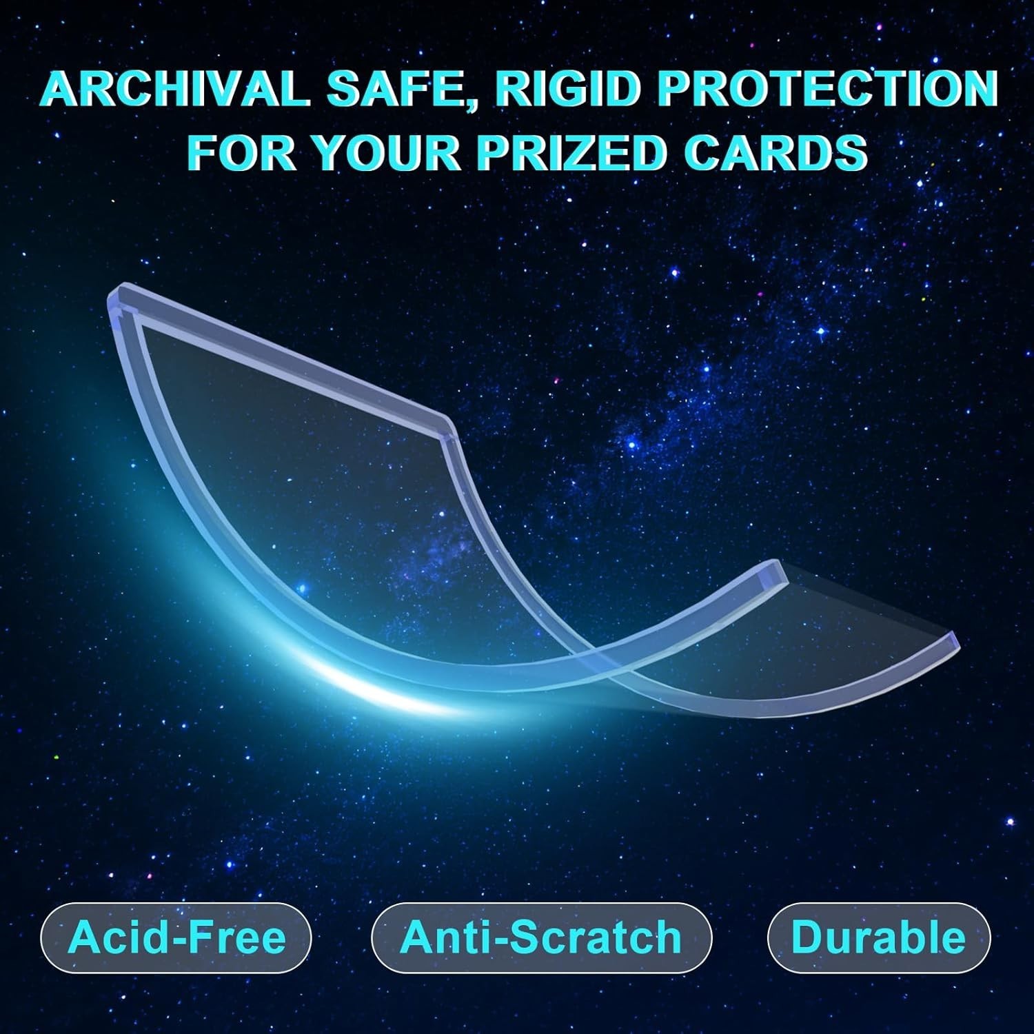 Trading Card Sleeves Hard Plastic Clear Case Holder 200 Baseball Cards Topload!!
