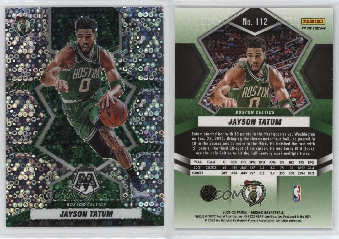 2021-22 Panini Mosaic Fast Break Silver Prizm Jayson Tatum #112 1ph6