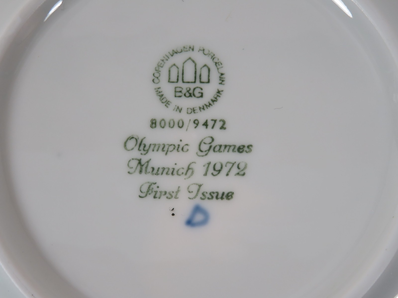 Souvenir 1972 Olympic Games Munich B&G 7 1/8 inch Wall Plate 1st Issue