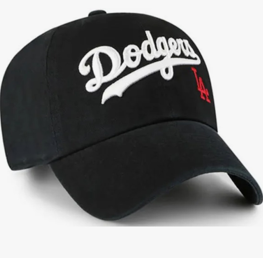’47 Brand Los Angeles LA Dodgers Script Clean up Hat Cap OSF Headwear Black