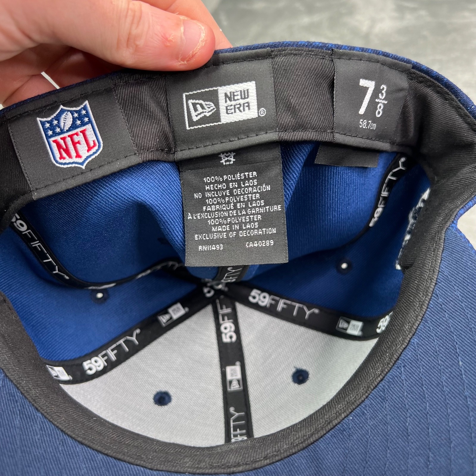 New Era Dallas Cowboys NFL Sideline Navy Blue Star Logo 59Fifty Fitted Hat 7 3/8