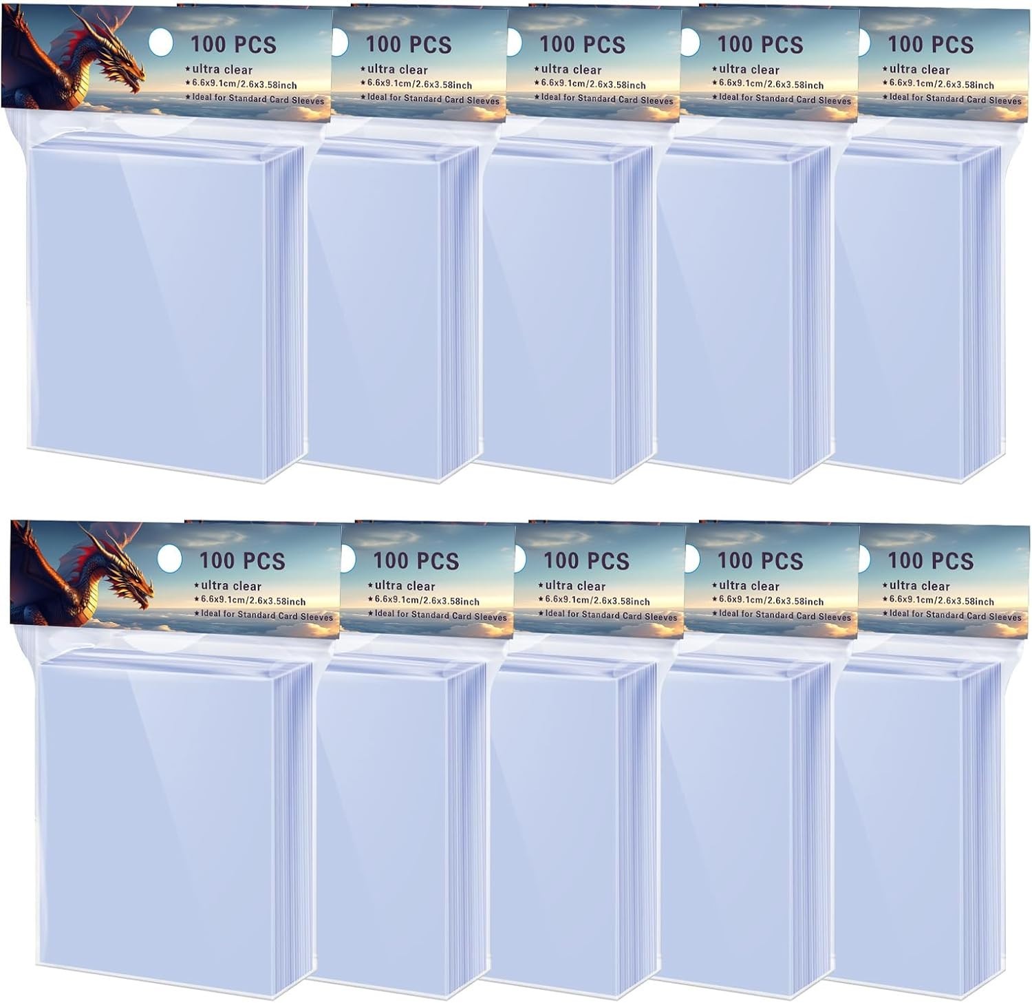 1000 Counts Soft Clear Perfect Fit Card Sleeves for Trading Cards, Exact Fit …