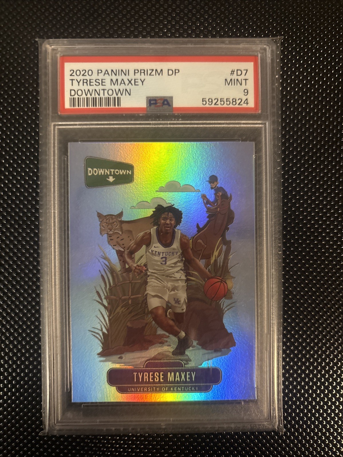 2020-21 Panini Prizm Draft Picks – Downtown Tyrese Maxey #D-7 (RC) PSA9