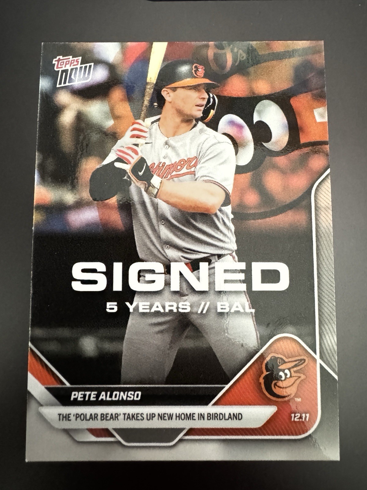 2025 Topps Now Offseason OS-10 Pete Alonso SIGNED Baltimore Orioles 5 Years