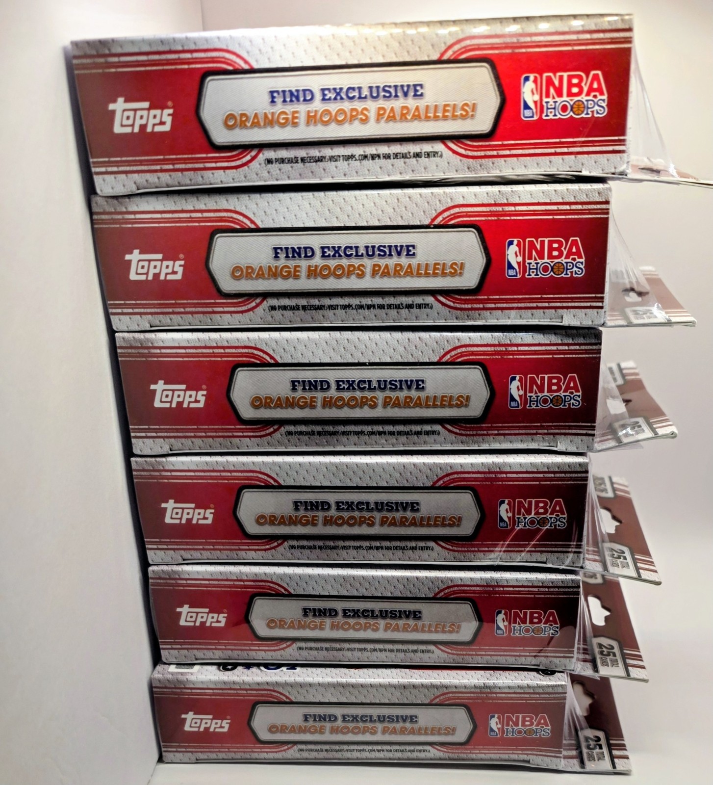 (6) 2025-26 Topps NBA Hoops Basketball Hanger Box – LOT of (5) Boxes – In Hand