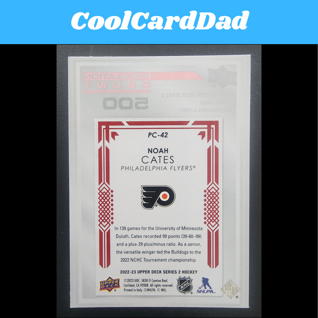 2022-23 Upper Deck Series 2 Population Count 500 #PC-42 Noah Cates – Flyers /500