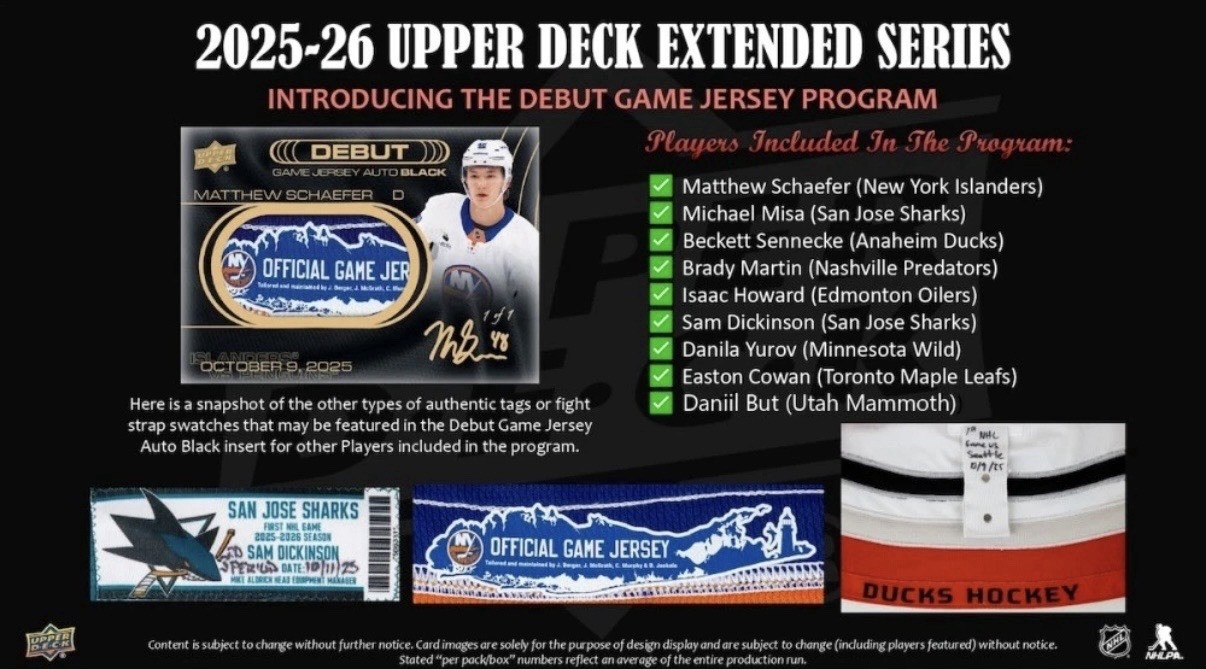 2025-26 Upper Deck Extended Series Hockey Hobby Box