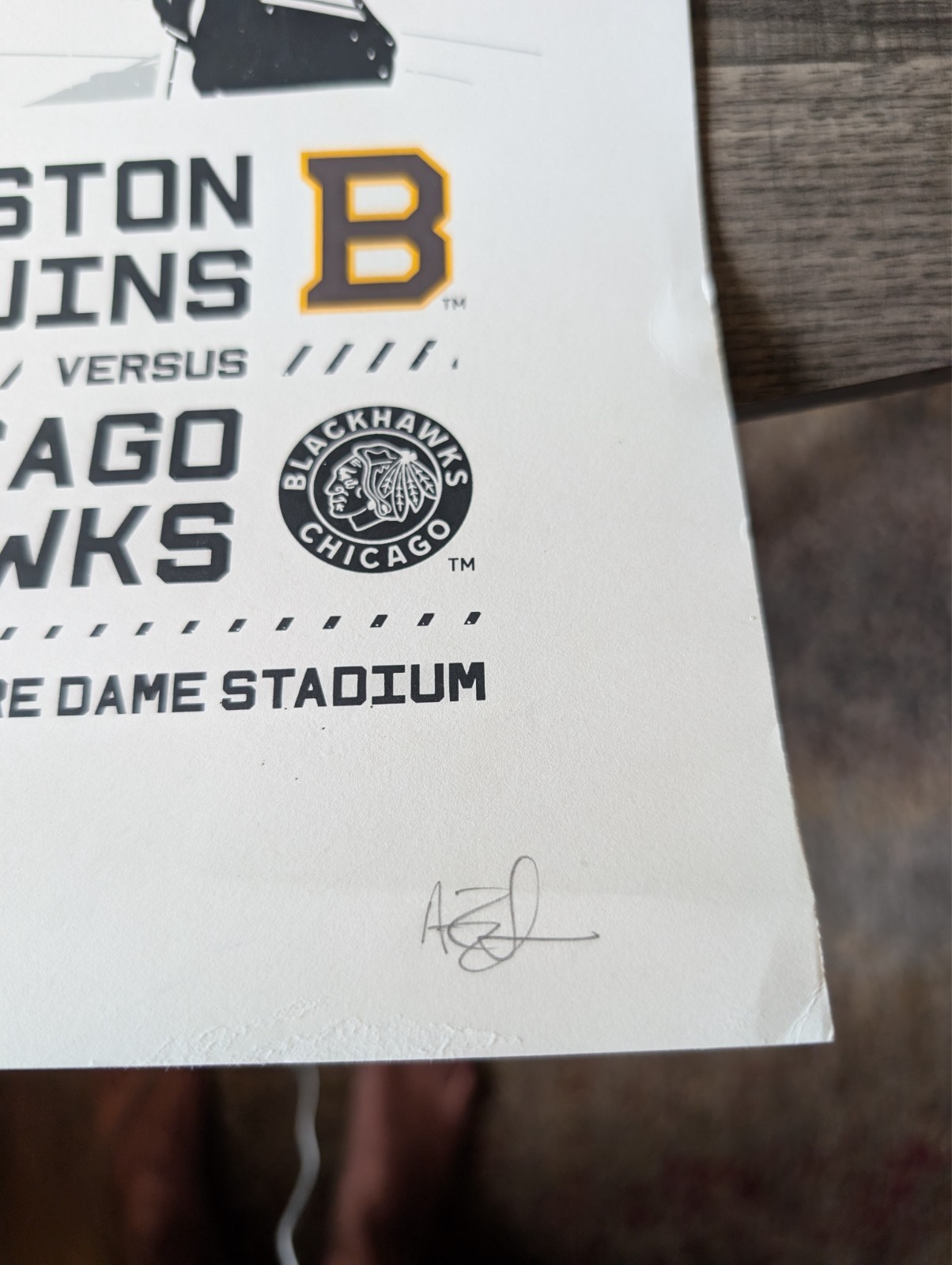 2019 NHL Winter Classic poster Boston Bruins vs Chicago Blackhawks limited edtn.