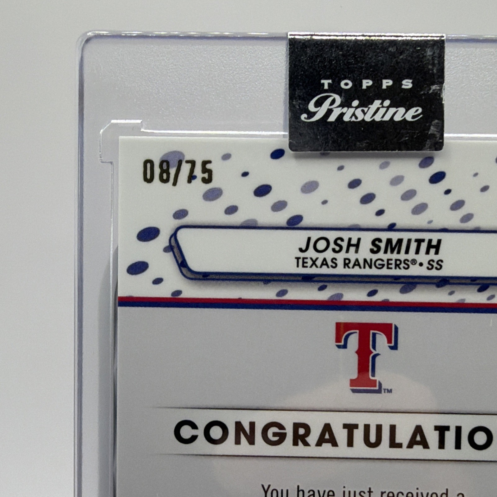 2023 Topps Pristine – Pristine Auto Josh Smith Pulsar Refractor /08/75 AU/RC