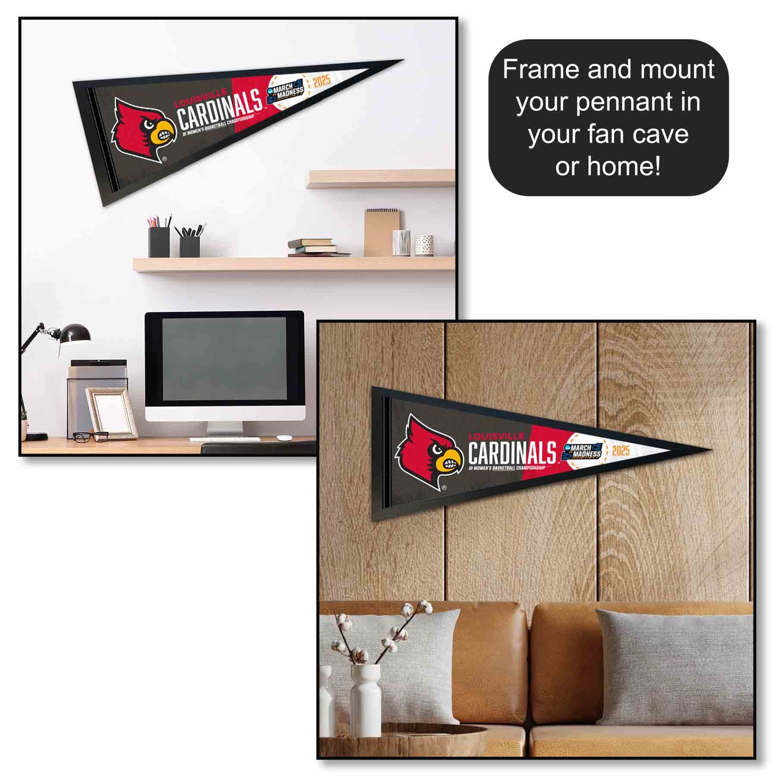 Louisville Cardinals 12 in X 30 in 2025 Women’s March Basketball Madness