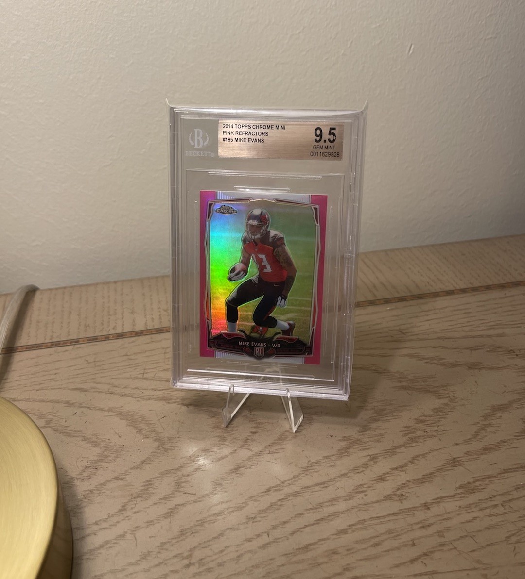 2014 Topps Chrome Mini Mike Evans #185 BCA Pink Refractor /25 (RC)