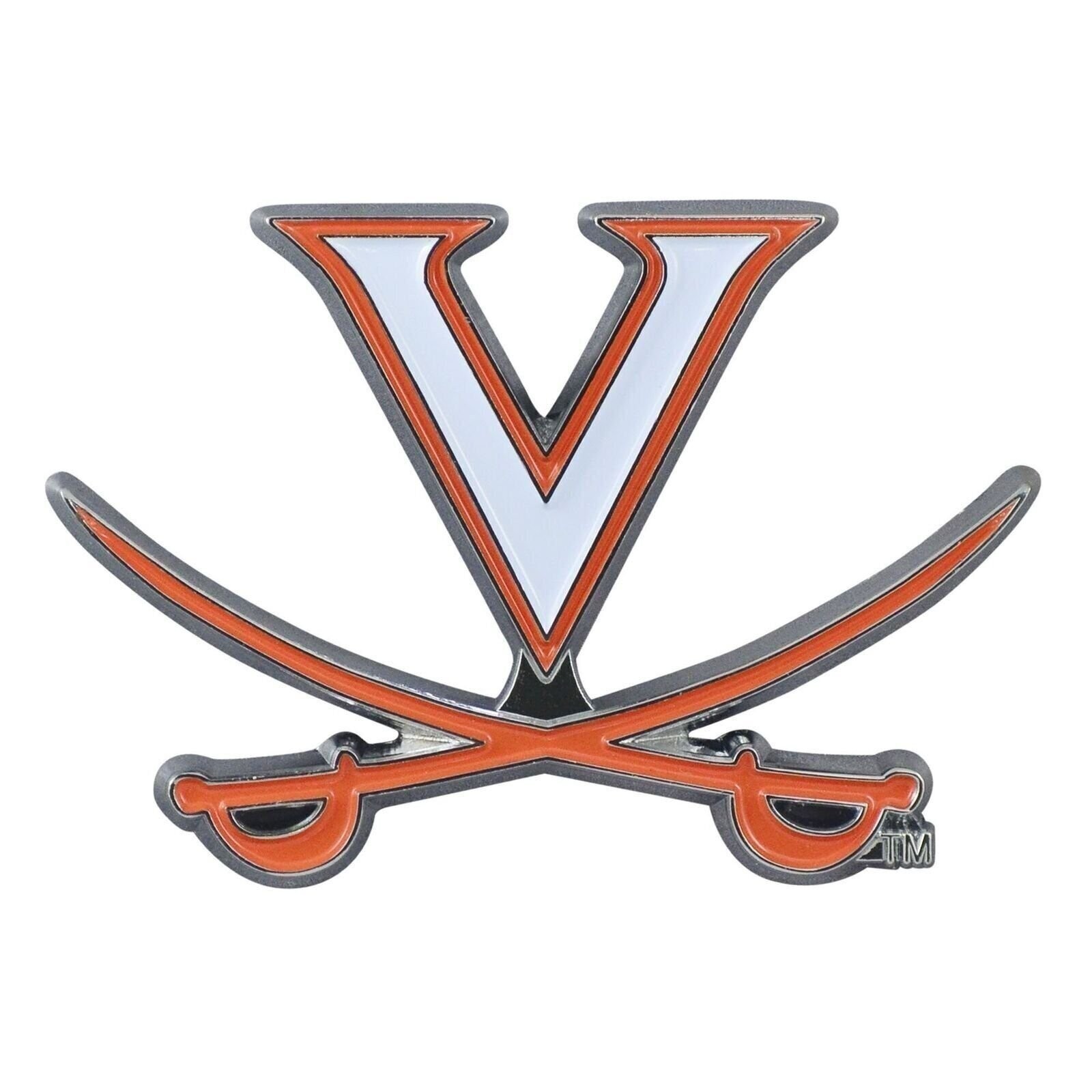 University of Virginia Cavaliers Solid Metal Color Auto Emblem Raised Die Cut
