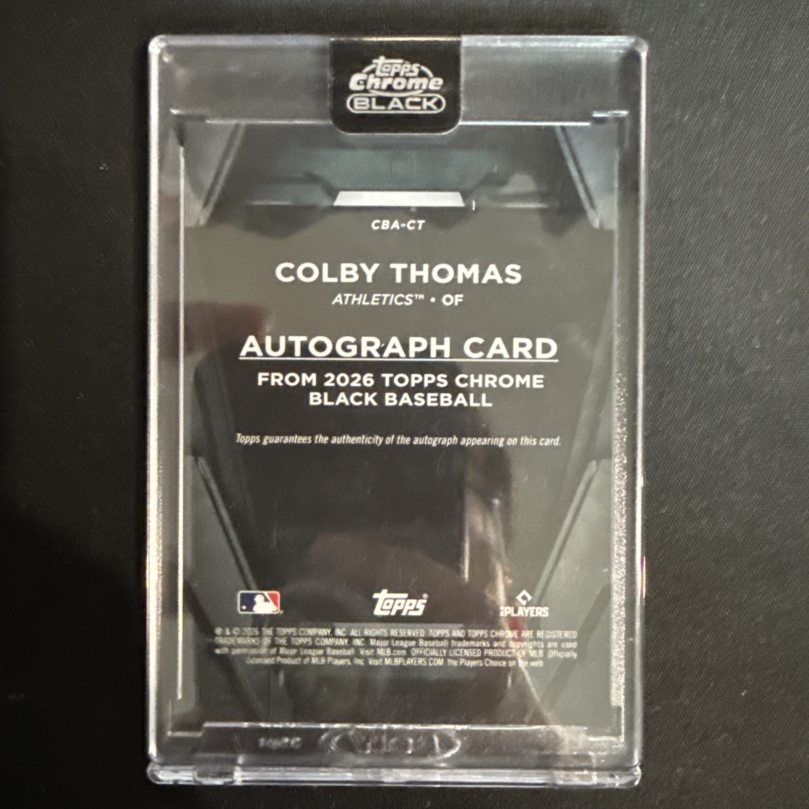 2026 Topps Chrome Black Blue #CBA-CT Colby Thomas RC Rookie Auto /150 Sealed