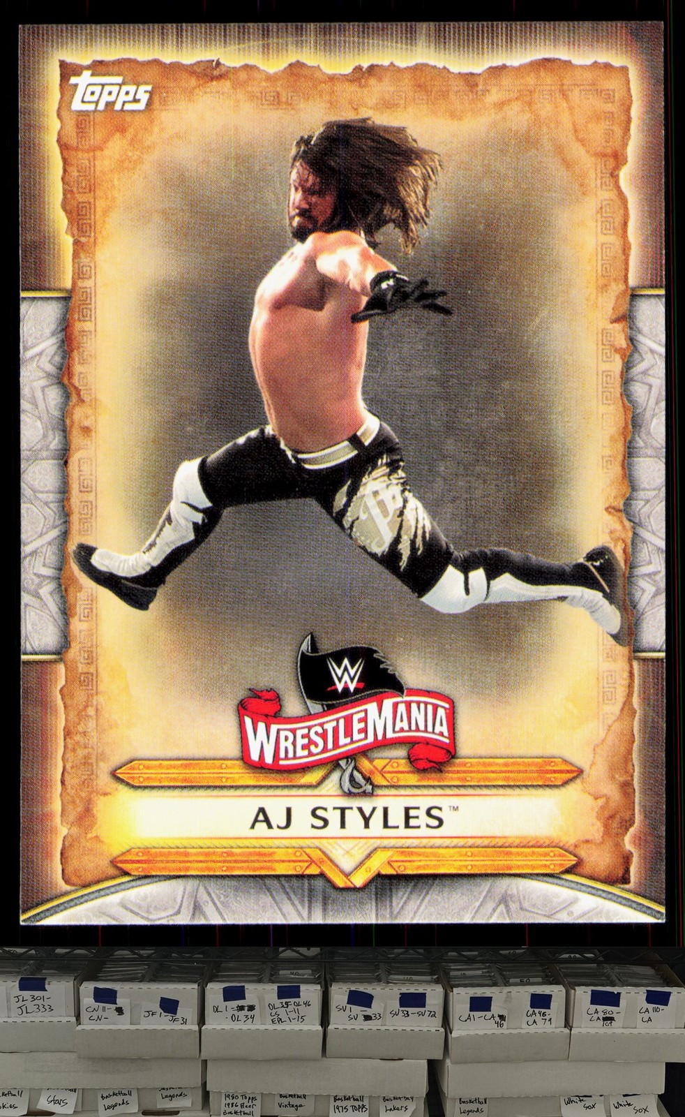 2020 Topps Road to WrestleMania #WM-1 AJ Styles WrestleMania Roster – CA
