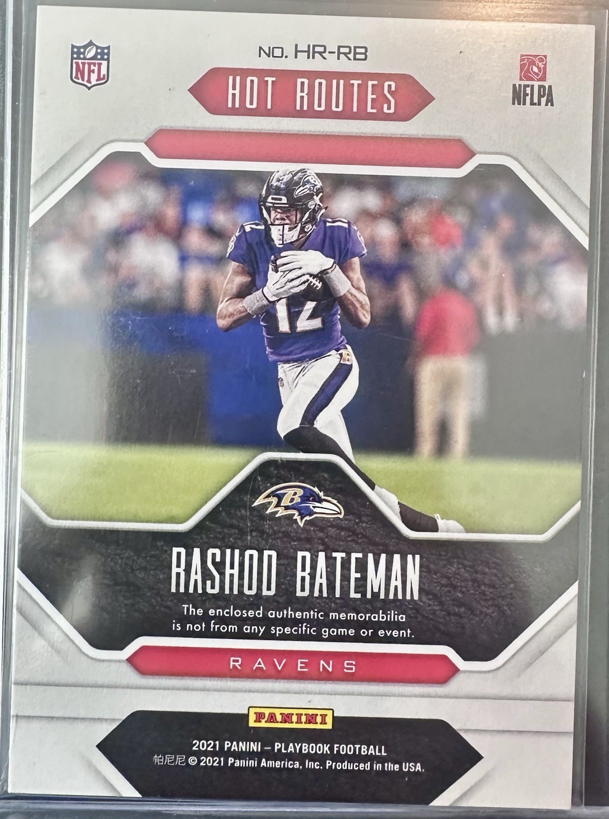 2011 Panini Playbook Hot Routes Rashod Bateman #HR-RB Patch /299 Ravens