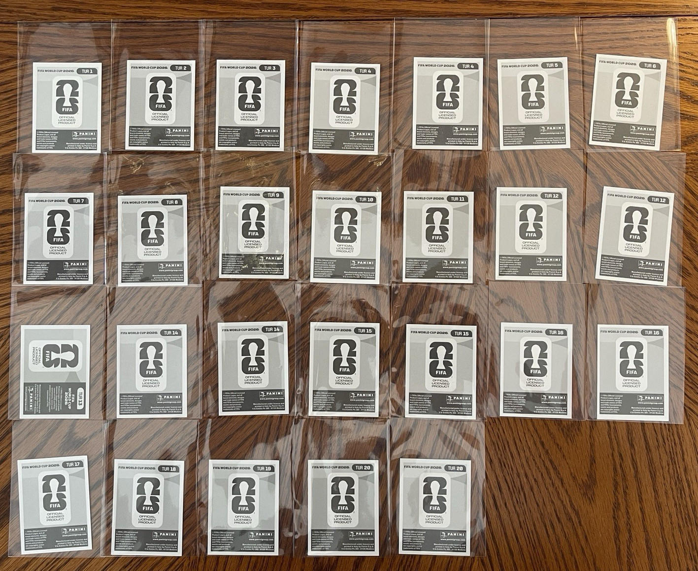 Türkiye 1-20 Complete Panini World Cup 2026 + 6 Blue Parallels Güler Yıldız