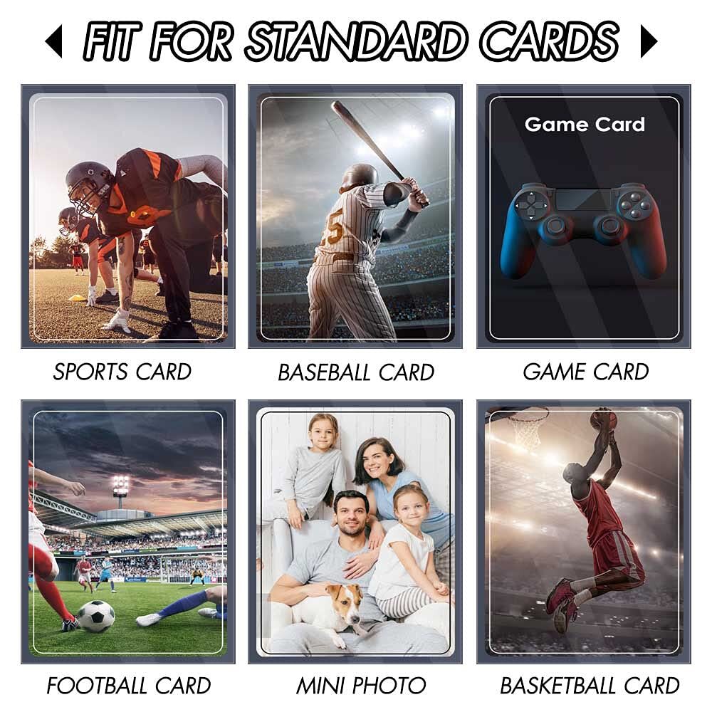 500 Pcs Black Card Sleeves Toploaders for Trading Card, Matte Card Sleeves De…