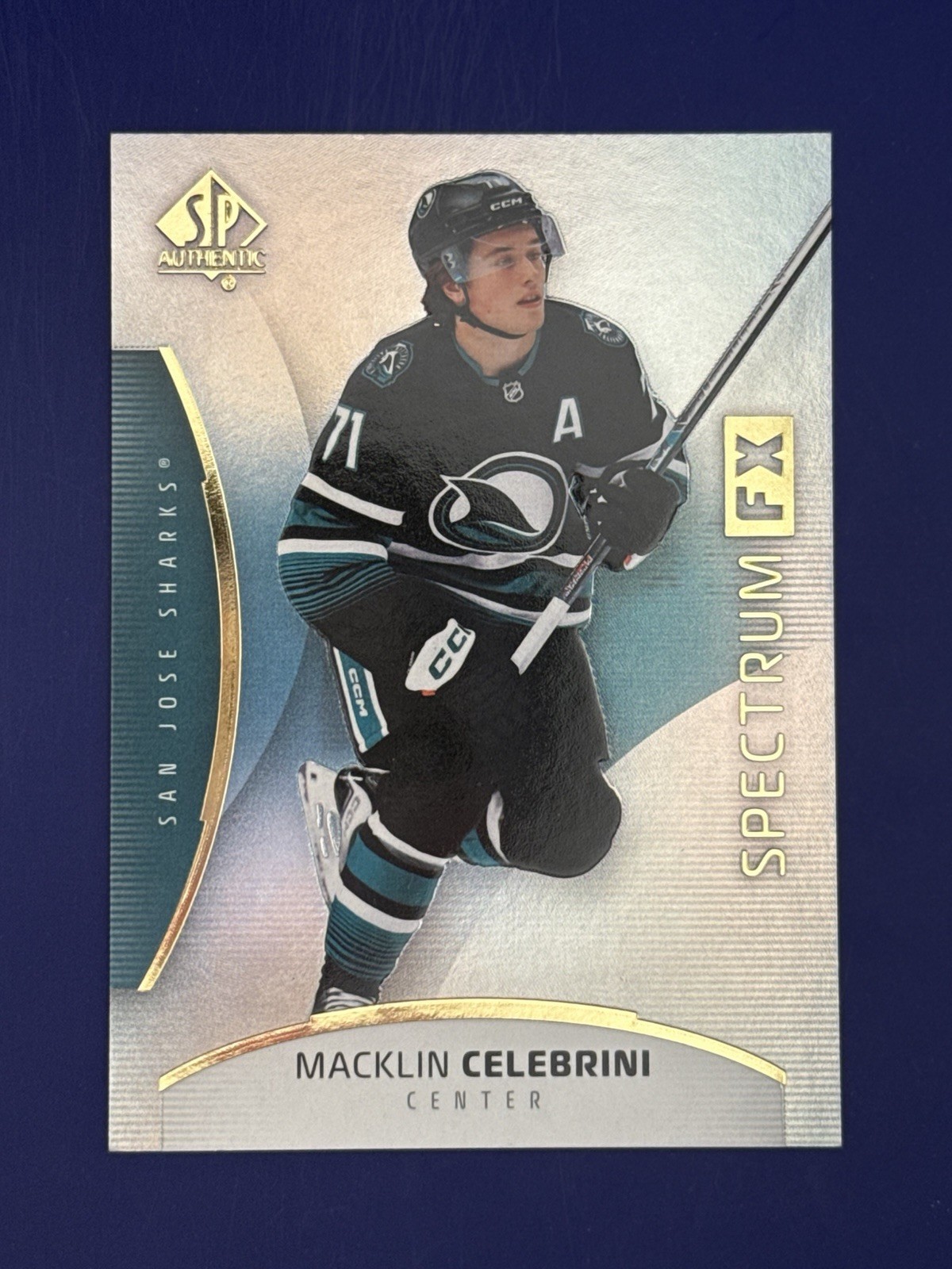 2025-26 SP Authentic Macklin Celebrini Future Watch Spectrum FX S-22 Sharks