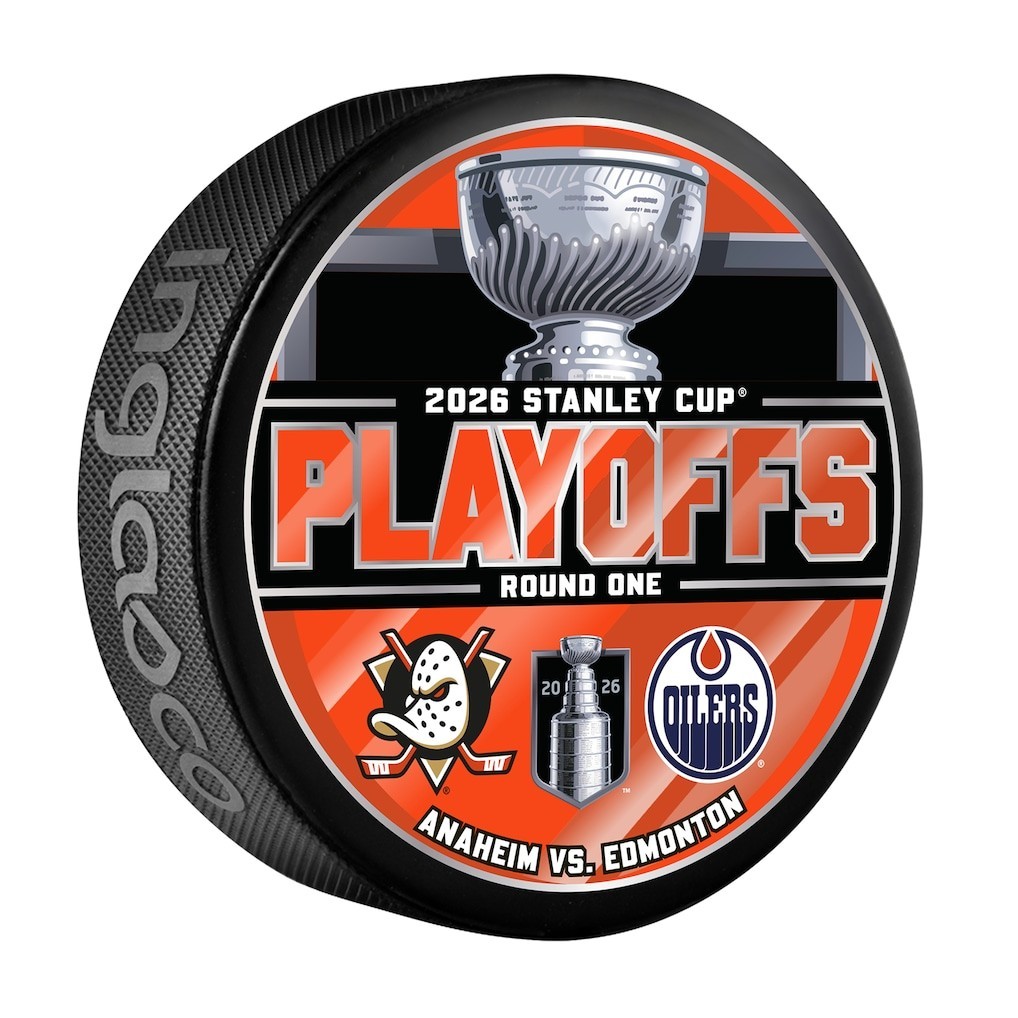 2026 Stanley Cup Playoffs Dueling Puck Anaheim Ducks/Edmonton Oilers Round 1