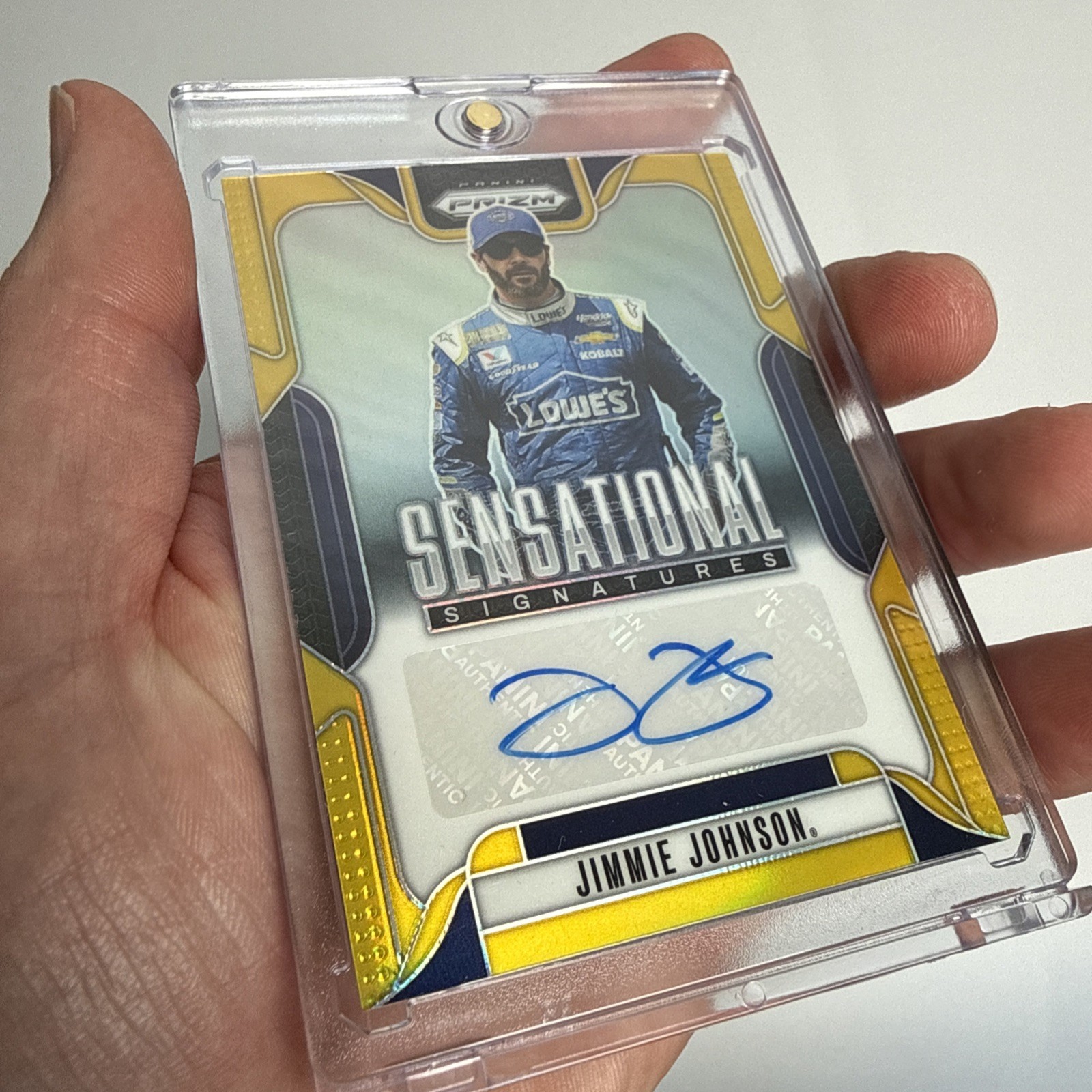 2025 Panini NASCAR Prizm 10/10 Jimmie Johnson Sensational Signatures GOLD AUTO
