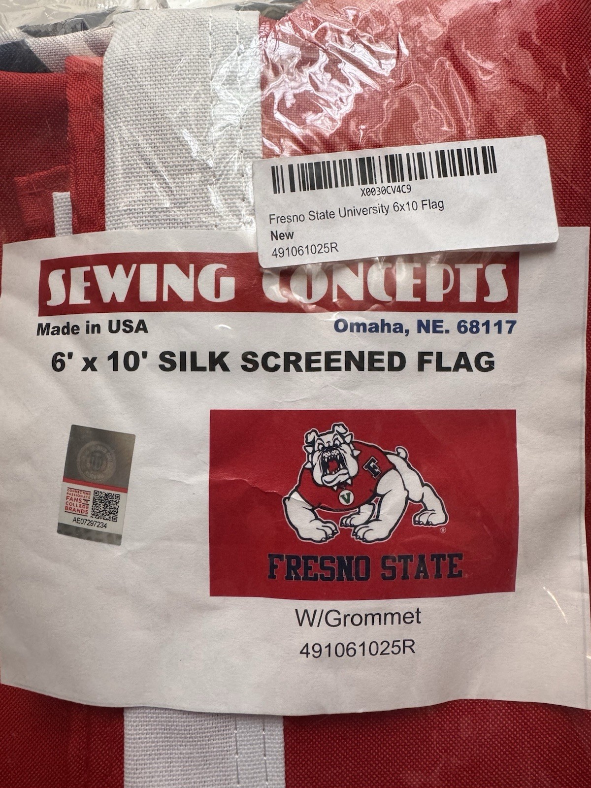 Fresno State Bulldogs 6×10 Flag Sewing Concepts College Banner Large Grommets