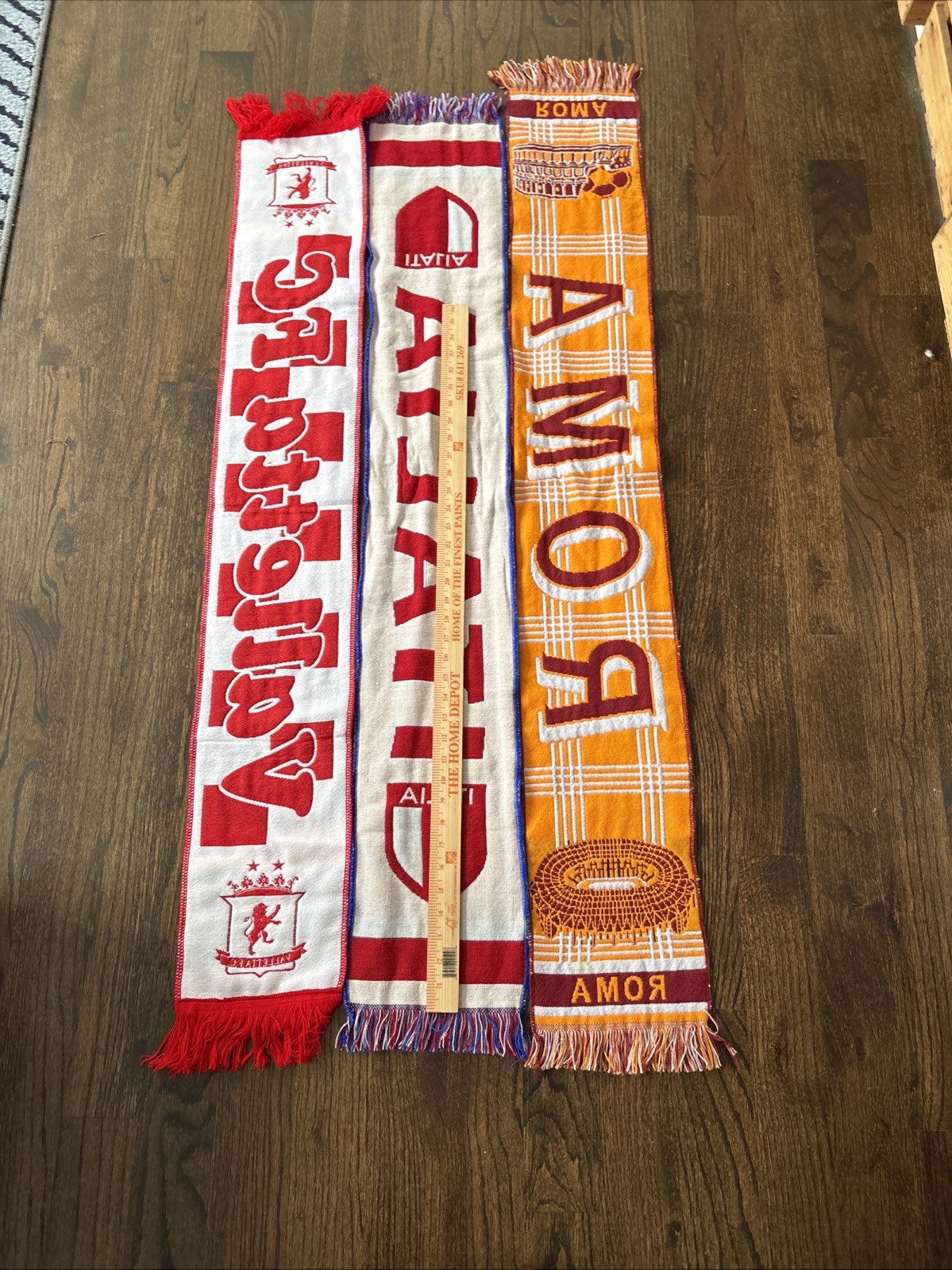 Soccer Scarfs European Lot Of 3 Futbol Football Italy, Roma Valletta Fc