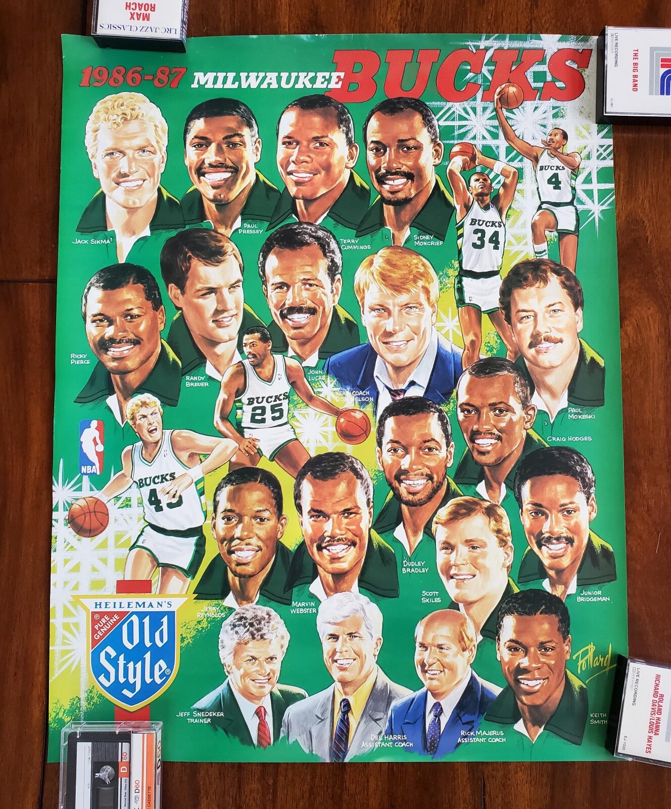 Vintage Milwaukee Bucks Poster Option PICK 1: Nice Moves, Moses Malone, Pollard