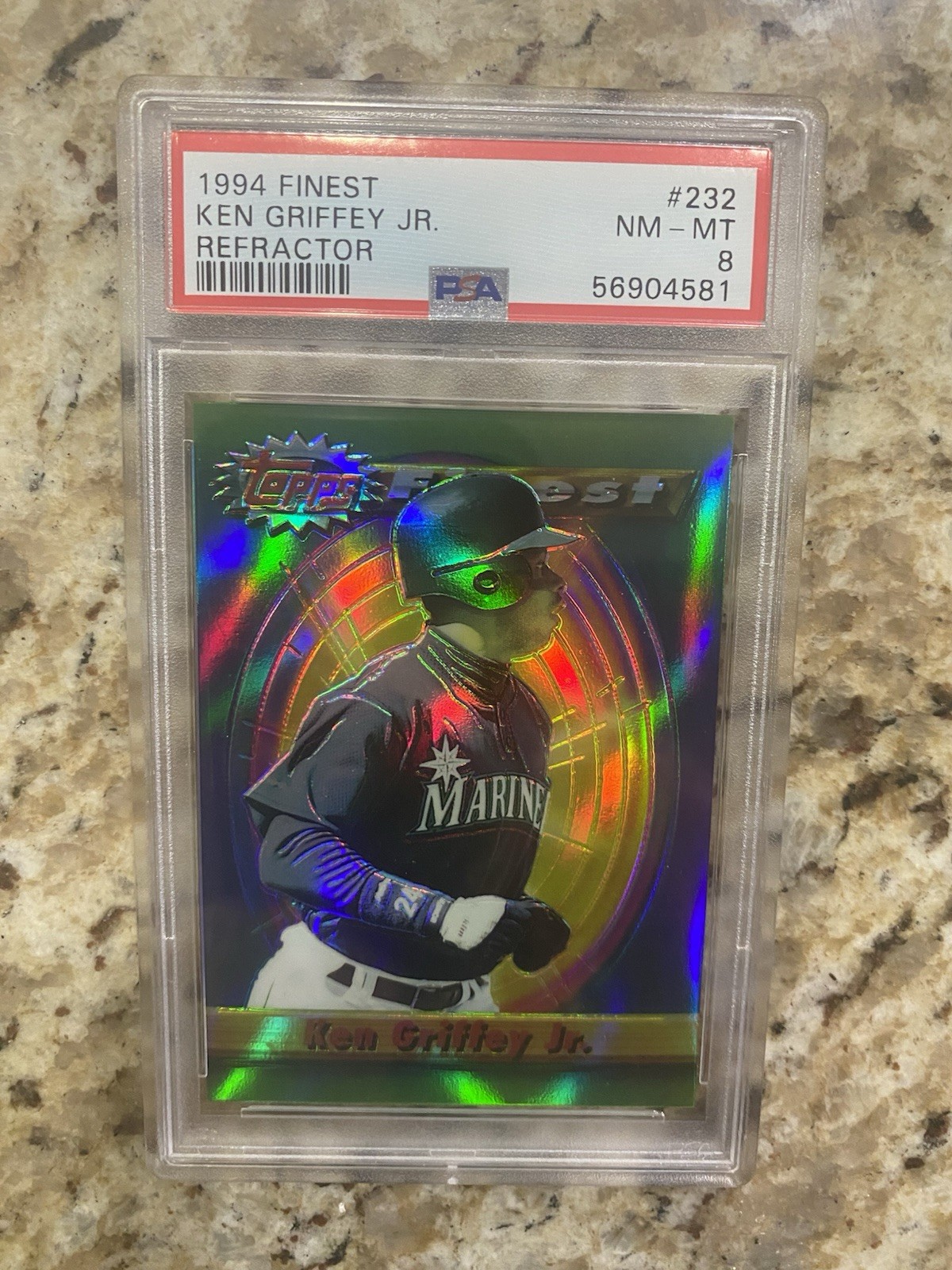 1994 Topps Finest Ken Griffey Jr Refractor PSA 8