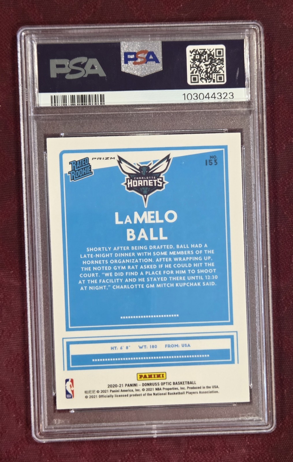 PSA. 10 2020-21 Panini Donruss Optic – Rated Rookie LaMelo Ball #153 Holo (RC)