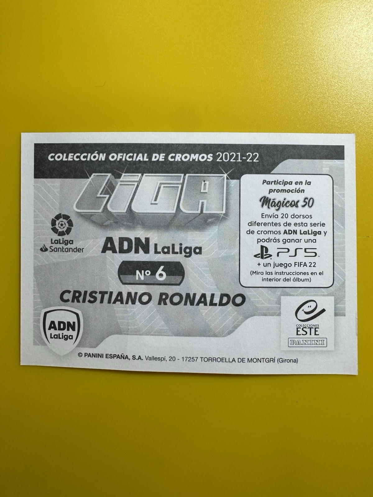 2021-22 Panini La Liga Este Cristiano Ronaldo Sticker See Pictures