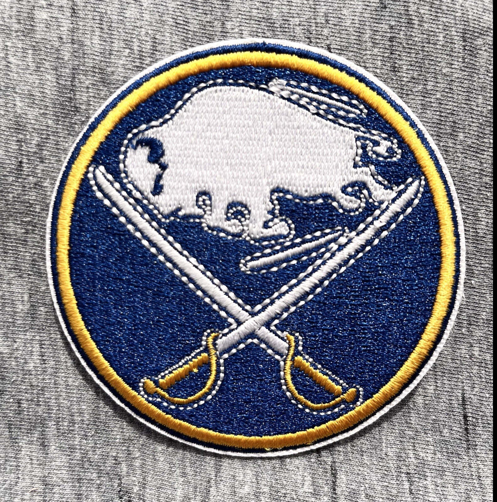 BUFFALO SABRES EMBROIDERED IRON ON PATCH 3” DIAMETER FREE SHIPPING