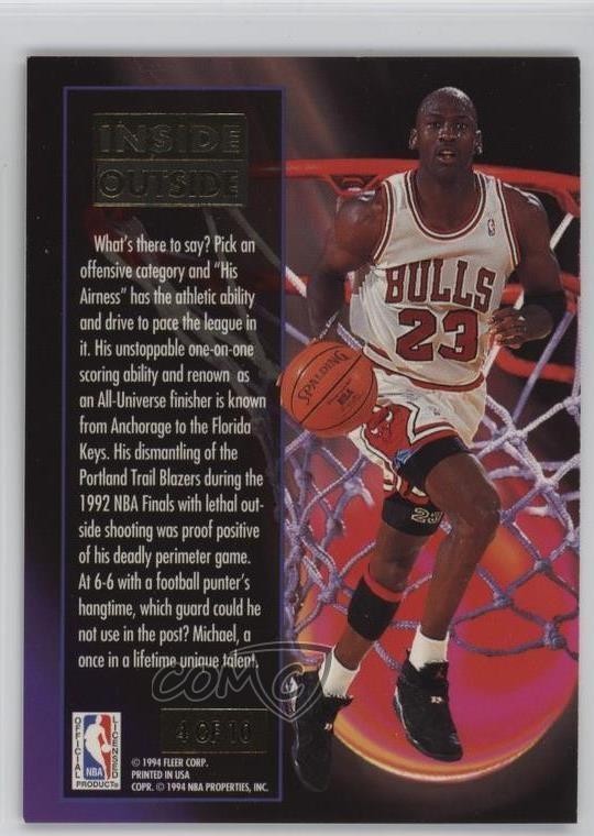 1993-94 Fleer Ultra Inside Outside Michael Jordan #4 HOF q3n