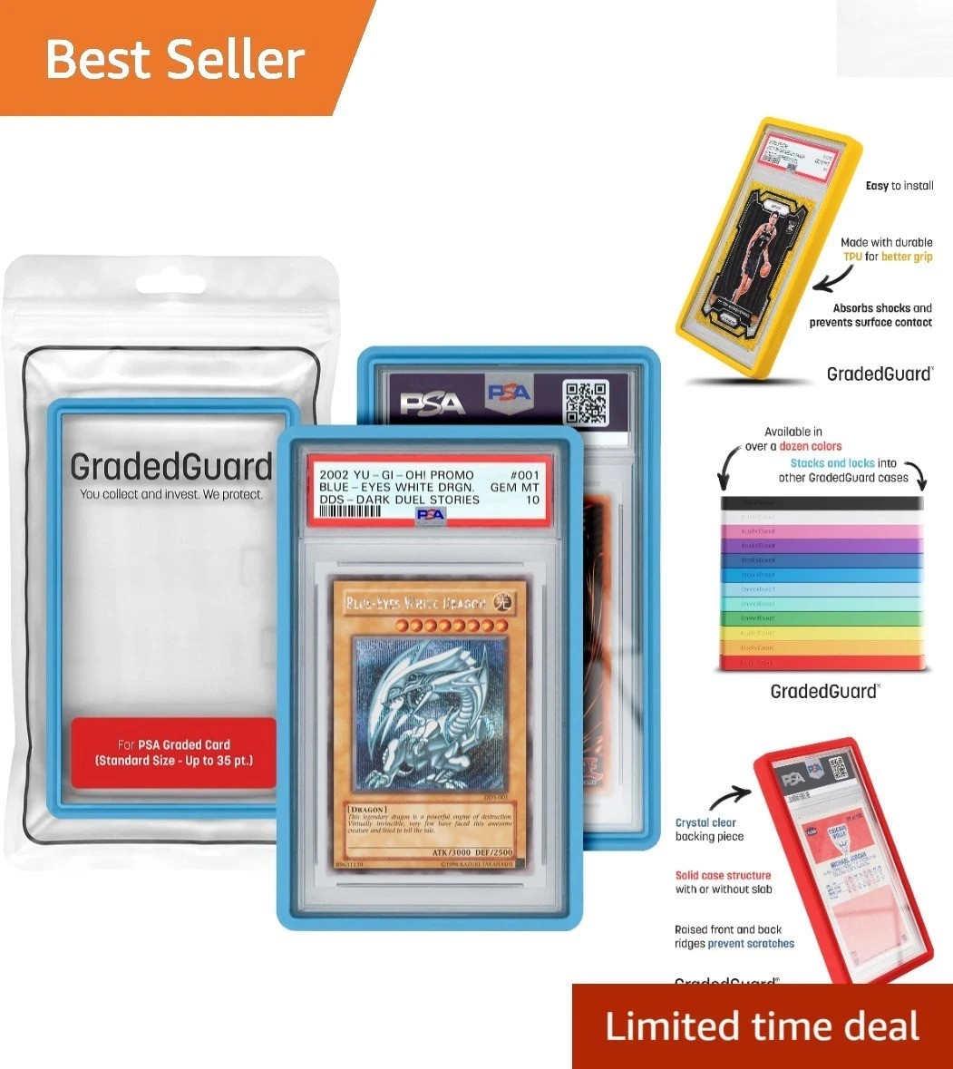 Impact-Resistant PSA Card Protector – Secure Blue Holder for Graded Collectibles